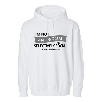 Anti-Social Funny Sarcastic Meme Garment-Dyed Fleece Hoodie