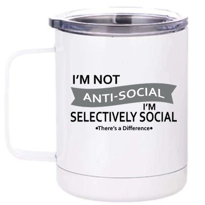 Anti-Social Funny Sarcastic Meme 12 oz Stainless Steel Tumbler Cup