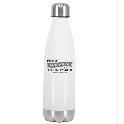 Anti-Social Funny Sarcastic Meme Stainless Steel Insulated Water Bottle