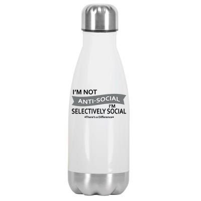 Anti-Social Funny Sarcastic Meme Stainless Steel Insulated Water Bottle