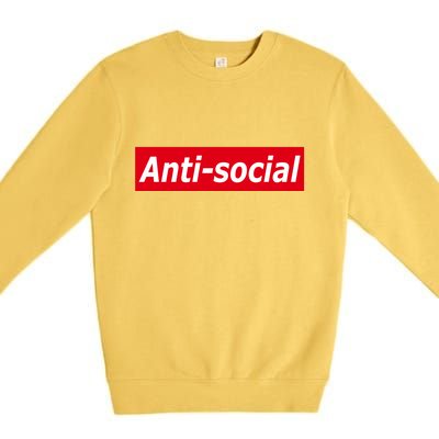 Anti-Social Red Box Logo Premium Crewneck Sweatshirt