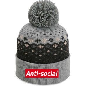 Anti-Social Red Box Logo The Baniff Cuffed Pom Beanie