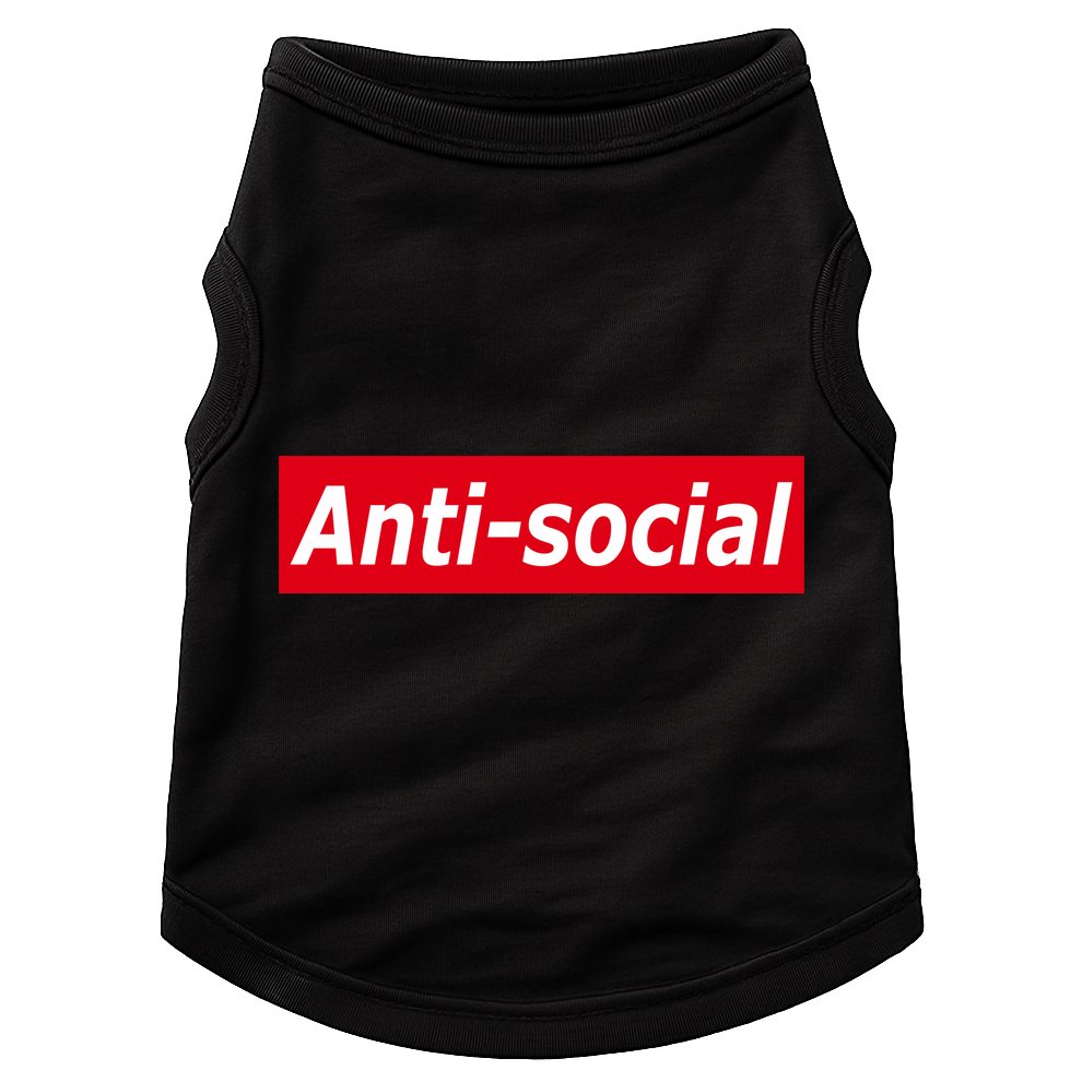 Anti-Social Red Box Logo Doggie Tank