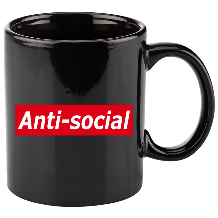 Anti-Social Red Box Logo 11oz C Handle Ceramic Mug
