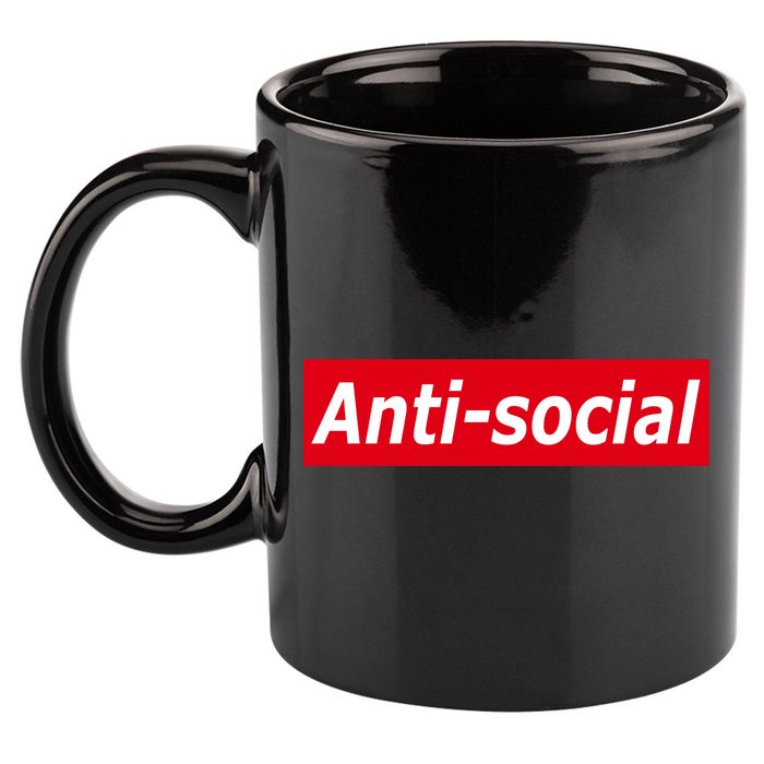 Anti-Social Red Box Logo 11oz C Handle Ceramic Mug