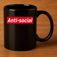 Anti-Social Red Box Logo 11oz C Handle Ceramic Mug