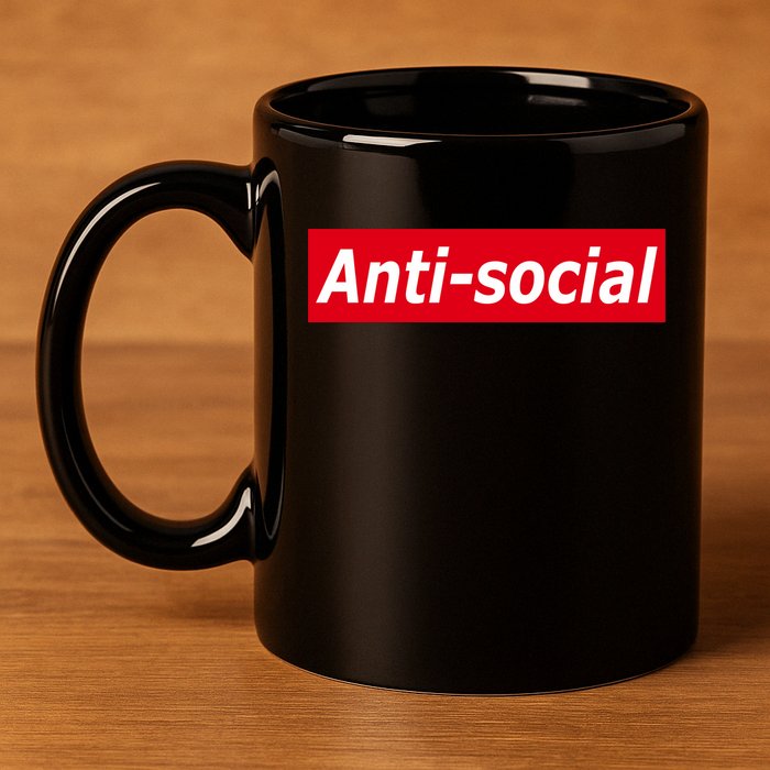 Anti-Social Red Box Logo 11oz C Handle Ceramic Mug
