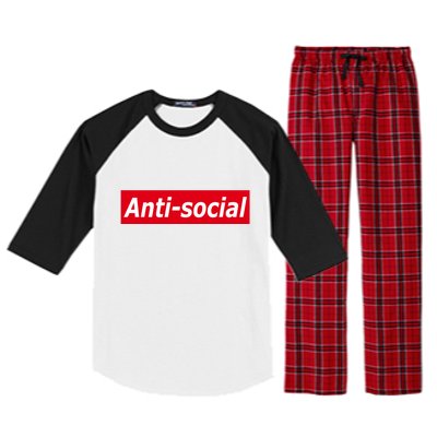 Anti-Social Red Box Logo Raglan Sleeve Pajama Set