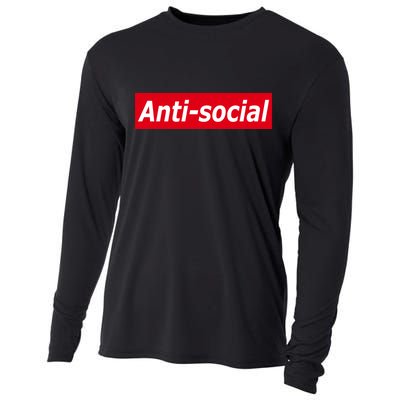 Anti-Social Red Box Logo Cooling Performance Long Sleeve Crew