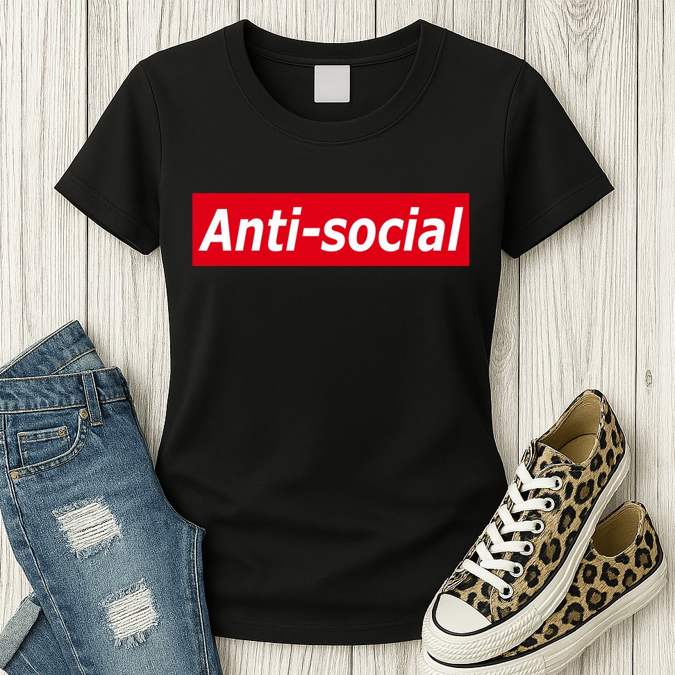 Anti-Social Red Box Logo Womens T-Shirt