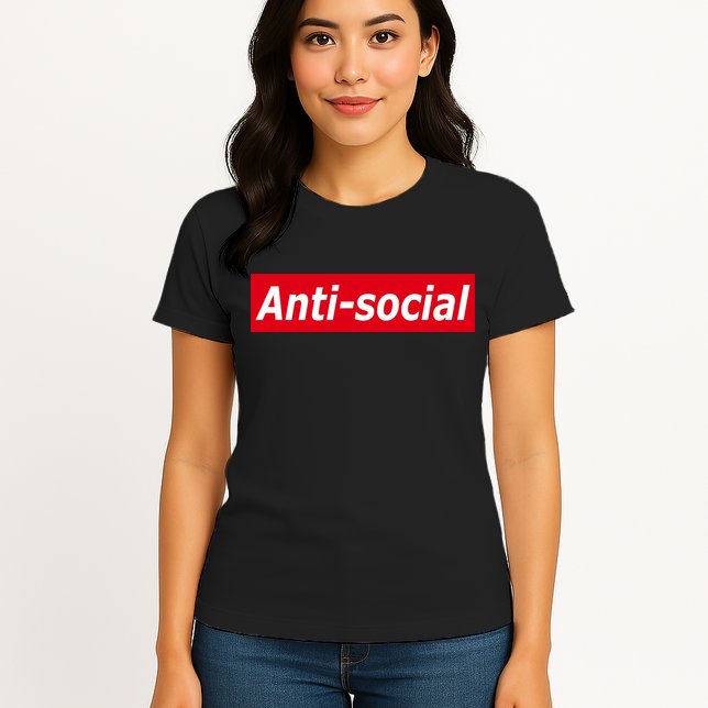 Anti-Social Red Box Logo Womens T-Shirt