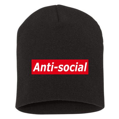 Anti-Social Red Box Logo Short Acrylic Beanie