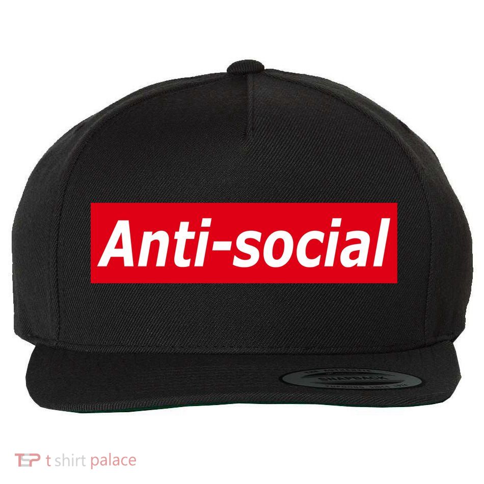 Anti-Social Red Box Logo Wool Snapback Cap