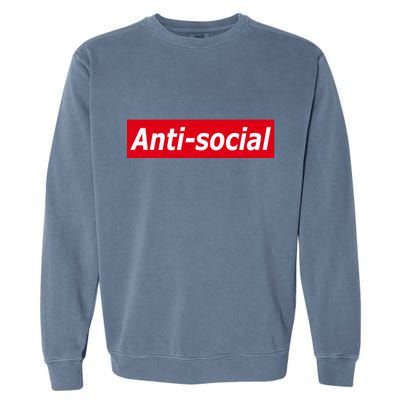 Anti-Social Red Box Logo Garment-Dyed Sweatshirt