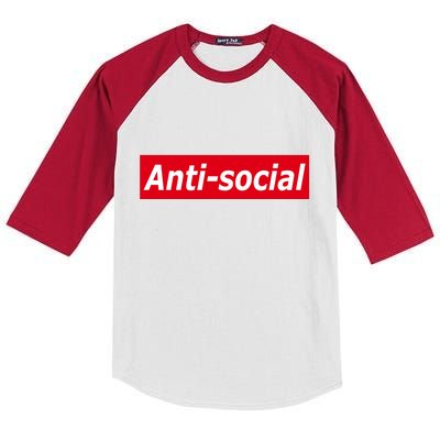 Anti-Social Red Box Logo Kids Colorblock Raglan Jersey