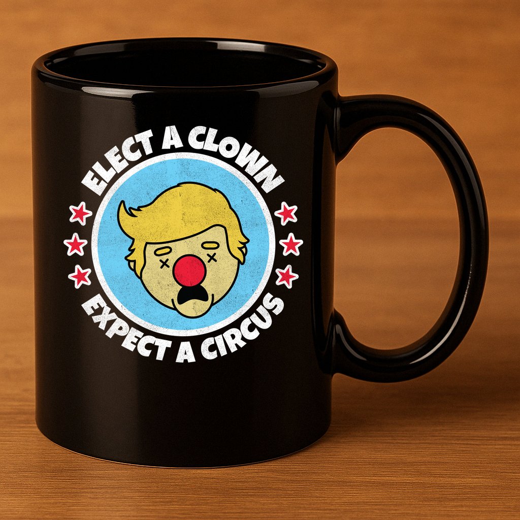 Anti Trump Elect A Clown Expect A Circus 11oz C Handle Ceramic Mug