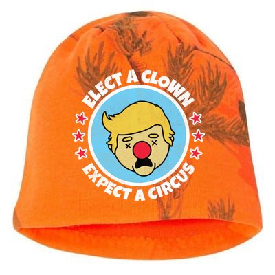 Anti Trump Elect A Clown Expect A Circus Kati - Camo Knit Beanie