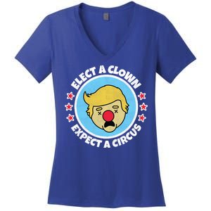 Anti Trump Elect A Clown Expect A Circus Women's V-Neck T-Shirt