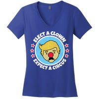 Anti Trump Elect A Clown Expect A Circus Women's V-Neck T-Shirt