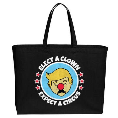 Anti Trump Elect A Clown Expect A Circus Cotton Canvas Jumbo Tote