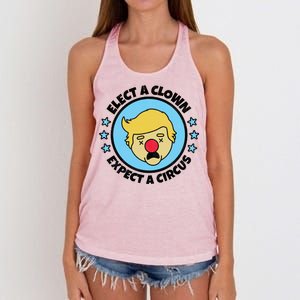 Anti Trump Elect A Clown Expect A Circus Women's Knotted Racerback Tank