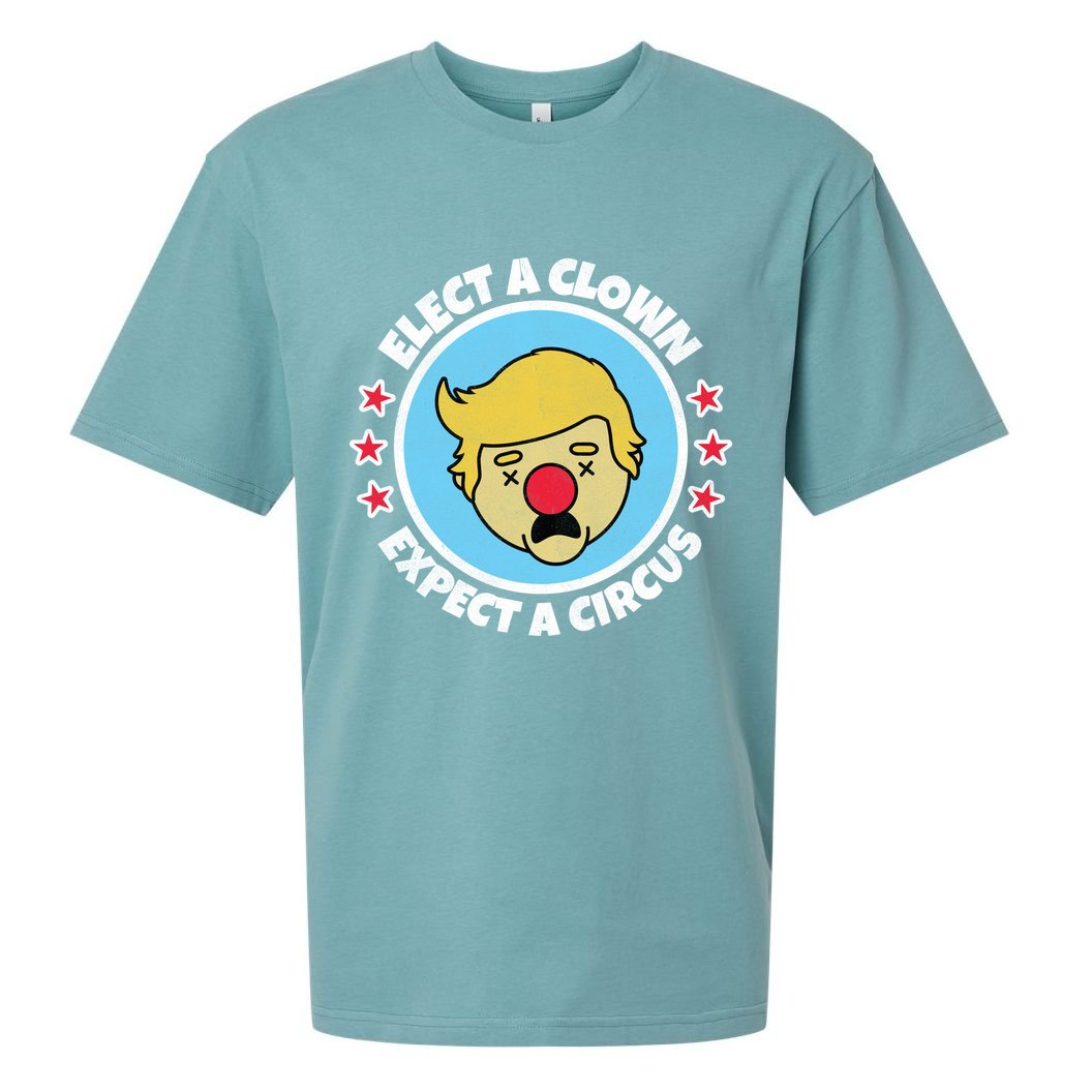 Anti Trump Elect A Clown Expect A Circus Sueded Cloud Jersey T-Shirt