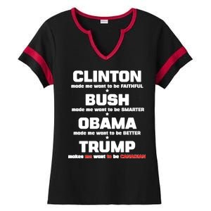 Anti Trump Makes Me Want To Be Canadian Ladies Halftime Notch Neck Tee