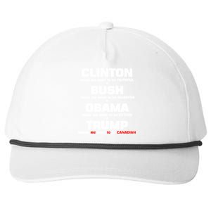 Anti Trump Makes Me Want To Be Canadian Snapback Five-Panel Rope Hat