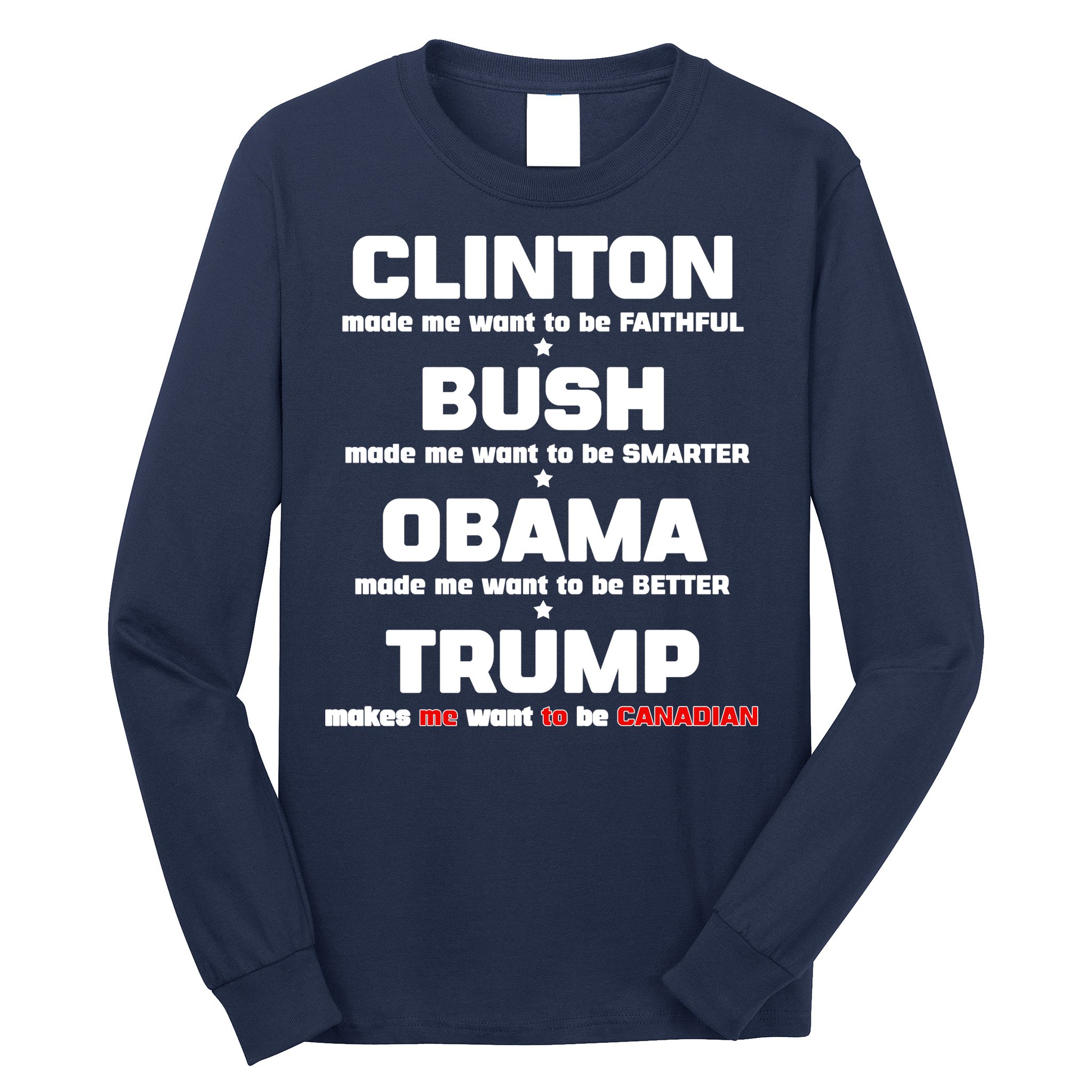 Anti Trump Makes Me Want To Be Canadian Long Sleeve Shirt