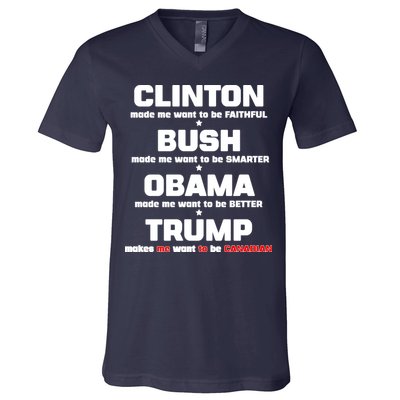 Anti Trump Makes Me Want To Be Canadian V-Neck T-Shirt