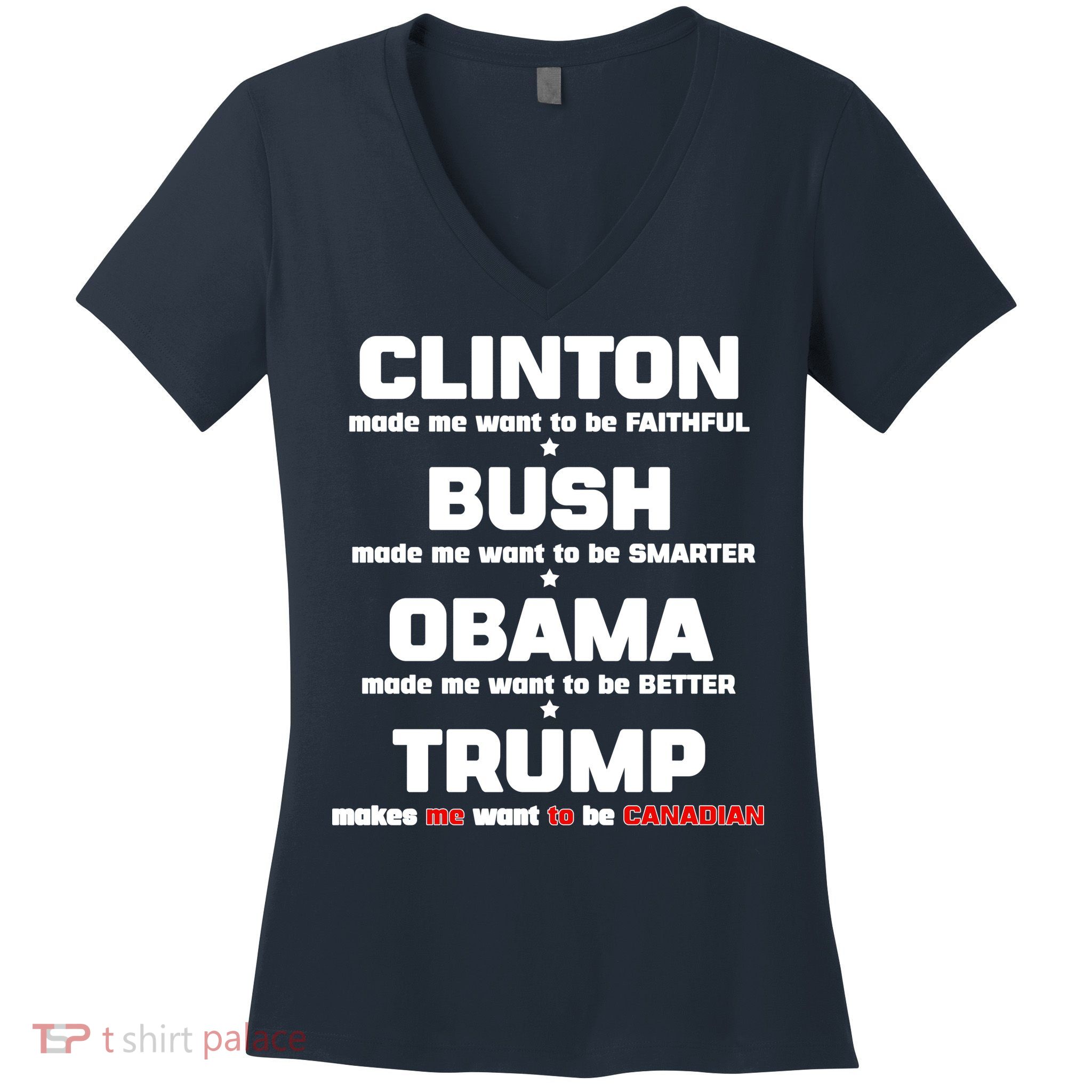 Anti Trump Makes Me Want To Be Canadian Women's V-Neck T-Shirt