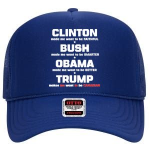 Anti Trump Makes Me Want To Be Canadian High Crown Mesh Back Trucker Hat