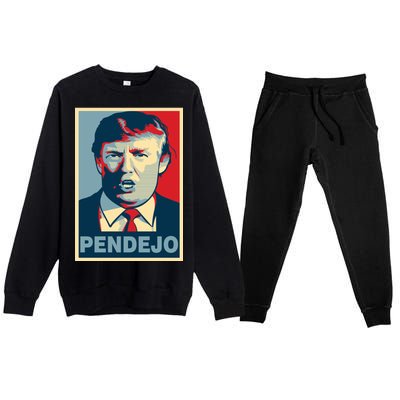 Anti Trump Pendejo Poster Not My President Premium Crewneck Sweatsuit Set