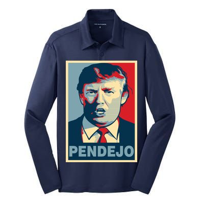 Anti Trump Pendejo Poster Not My President Silk Touch Performance Long Sleeve Polo