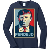 Anti Trump Pendejo Poster Not My President Ladies Long Sleeve Shirt