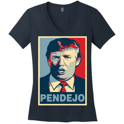 Anti Trump Pendejo Poster Not My President Women's V-Neck T-Shirt