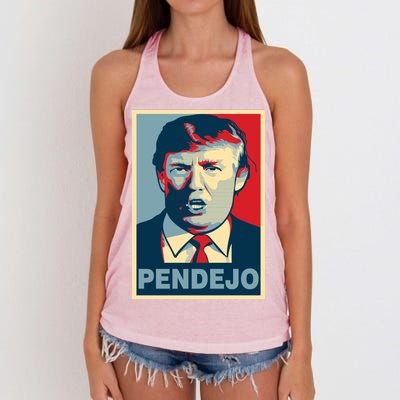 Anti Trump Pendejo Poster Not My President Women's Knotted Racerback Tank