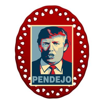 Anti Trump Pendejo Poster Not My President Ceramic Oval Ornament