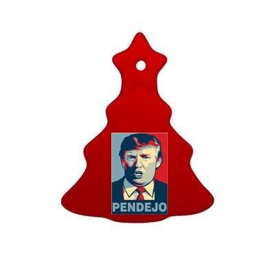 Anti Trump Pendejo Poster Not My President Ceramic Tree Ornament