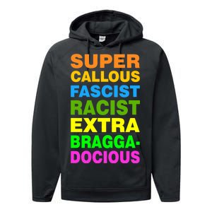 Anti Trump Racist Yes Love Equality No Homophobia Performance Fleece Hoodie