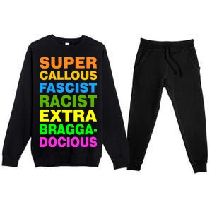 Anti Trump Racist Yes Love Equality No Homophobia Premium Crewneck Sweatsuit Set