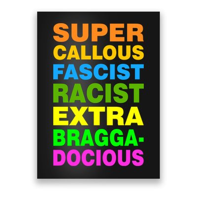 Anti Trump Racist Yes Love Equality No Homophobia Poster