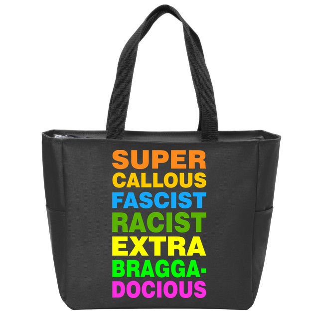 Anti Trump Racist Yes Love Equality No Homophobia Zip Tote Bag