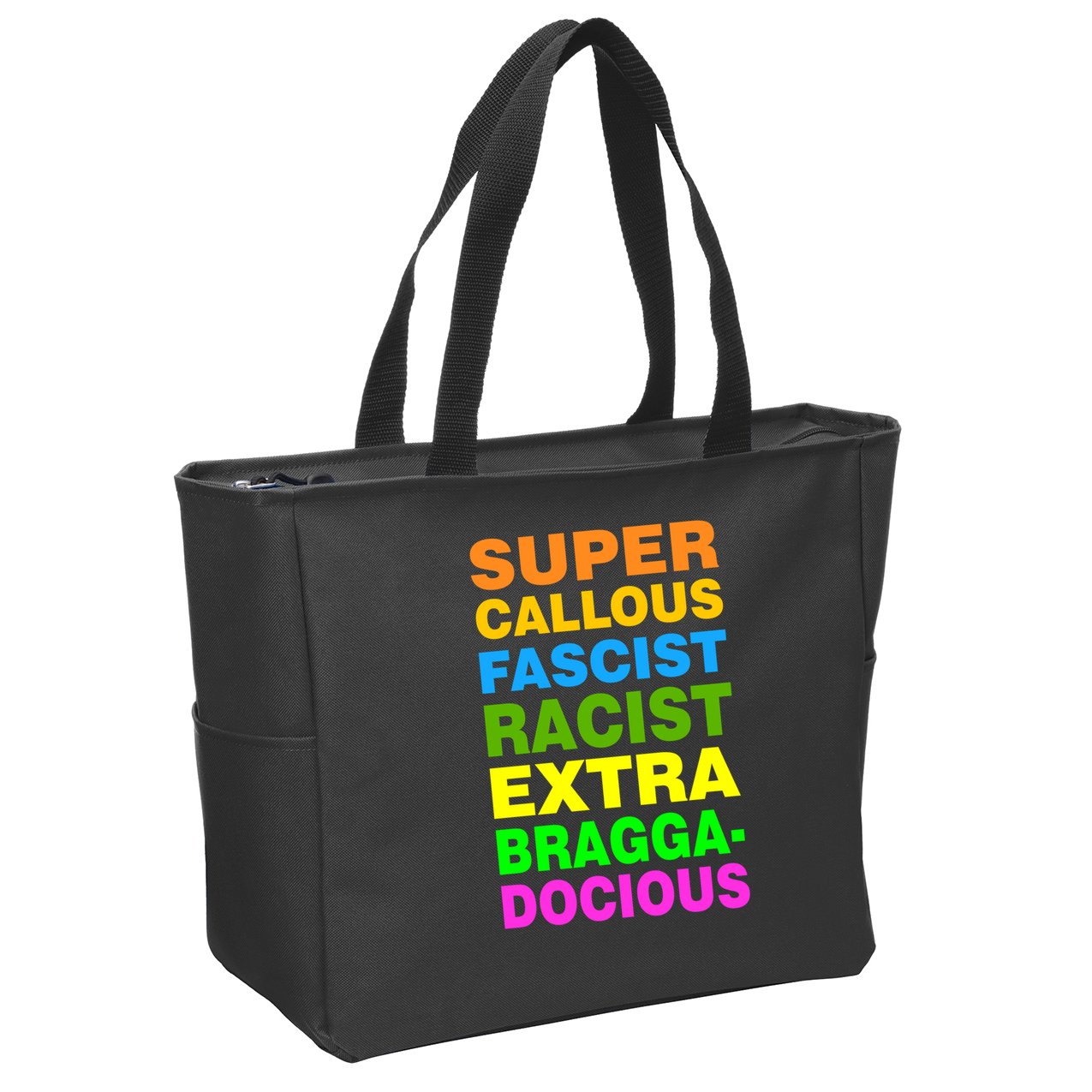 Anti Trump Racist Yes Love Equality No Homophobia Zip Tote Bag