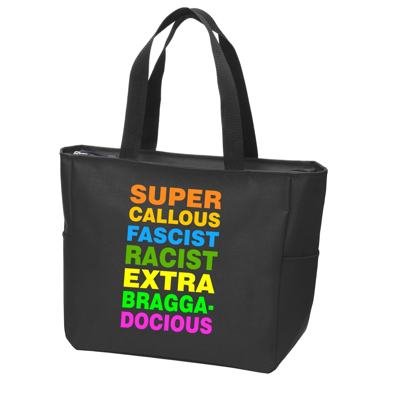 Anti Trump Racist Yes Love Equality No Homophobia Zip Tote Bag