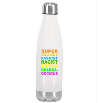 Anti Trump Racist Yes Love Equality No Homophobia Stainless Steel Insulated Water Bottle