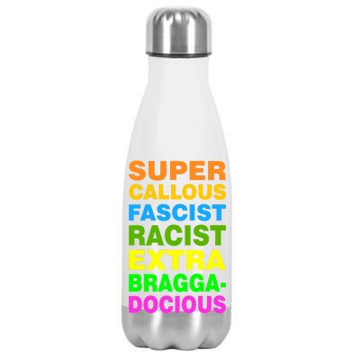 Anti Trump Racist Yes Love Equality No Homophobia Stainless Steel Insulated Water Bottle