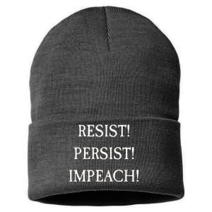 Anti Trump Resist Persist Impeach Impeachment Sustainable Knit Beanie