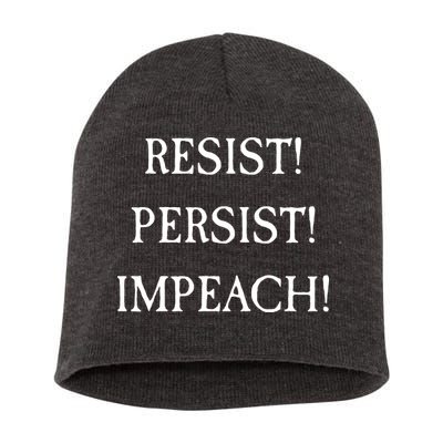 Anti Trump Resist Persist Impeach Impeachment Short Acrylic Beanie