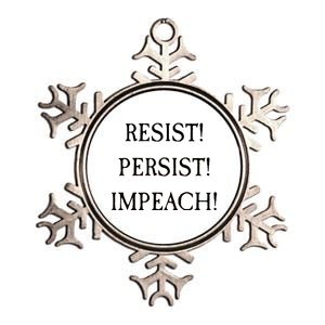 Anti Trump Resist Persist Impeach Impeachment Metallic Star Ornament